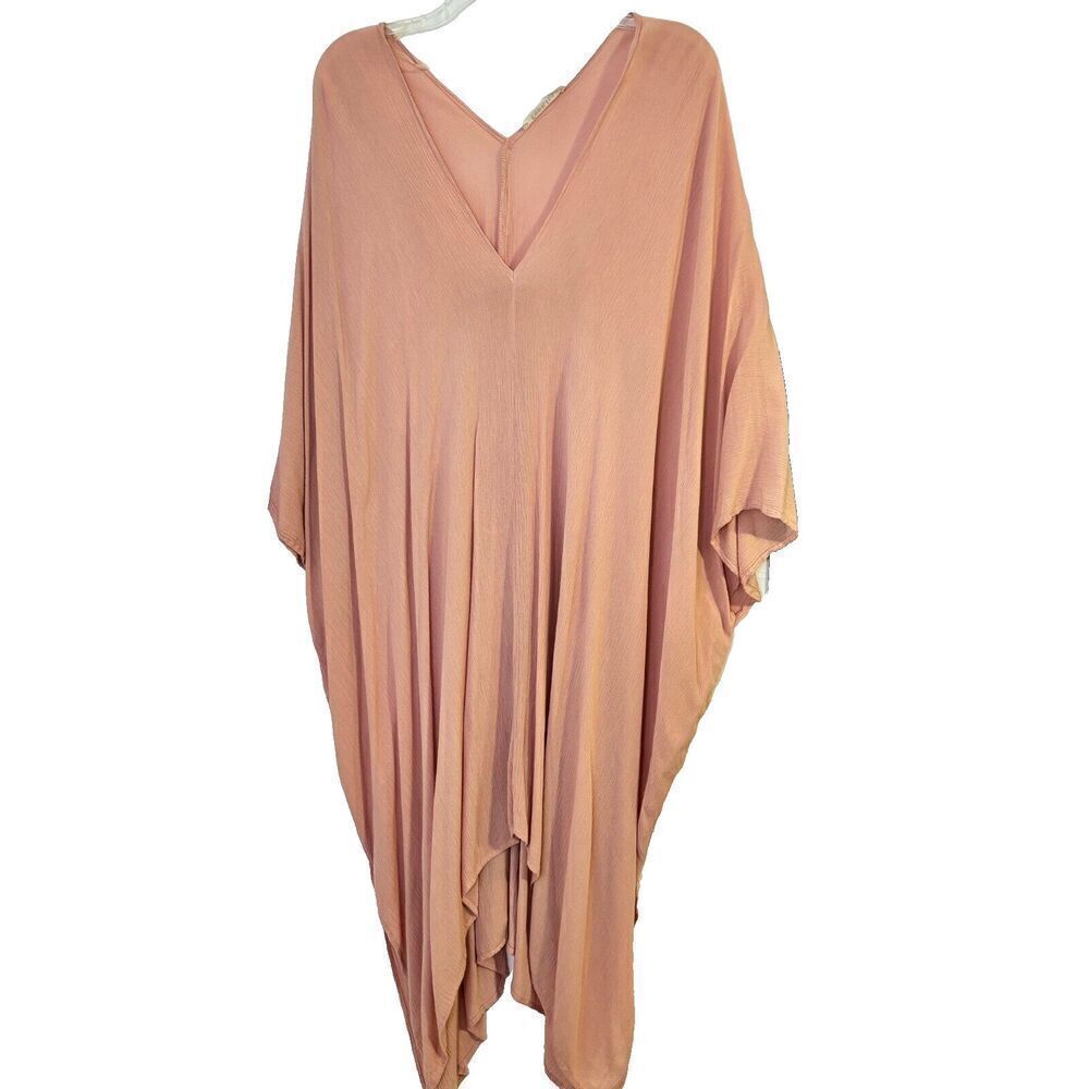 Cookies Womens Peach V-Neck Rayon Asymmetric Poncho Style Maxi Dress Size Medium